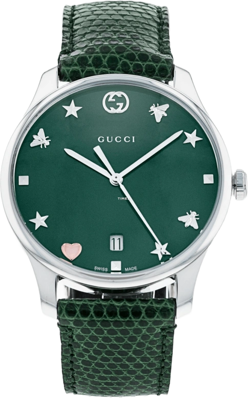 GUCCI,G-Timeless 36mm,36mm,Stainless Steel,Green,Hardlex,Closed,YA1264042