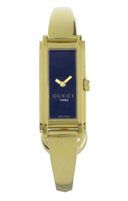 GUCCI,Gucci 12mm,12mm,Yellow Gold,Black,Quartz,Sapphire,Rectangular,YA109524