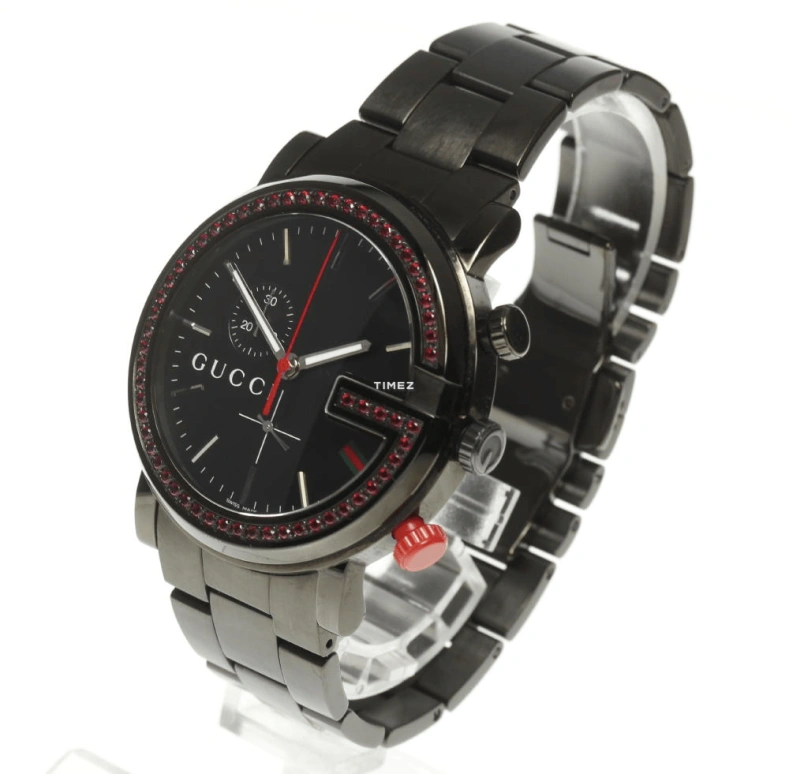 GUCCI,G-Chrono 44mm,44mm,Stainless Steel,Black,Quartz,Chronograph,Sapphire,Crystal Glass,YA101348