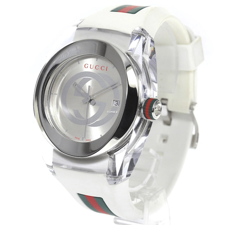 GUCCI,Gucci 46mm,46mm,Stainless Steel,Silver,Quartz,Day,Sapphire,YA137102A