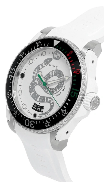 GUCCI,Gucci Dive 40mm,40mm,Stainless Steel,White,Quartz,Day,26280hours,YA136330