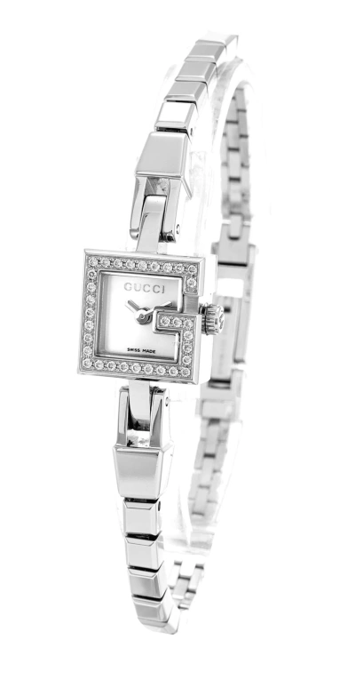 GUCCI,Gucci 14mm,14mm,Stainless Steel,White,Quartz,Sapphire,Crystal Glass,Round,YA102541