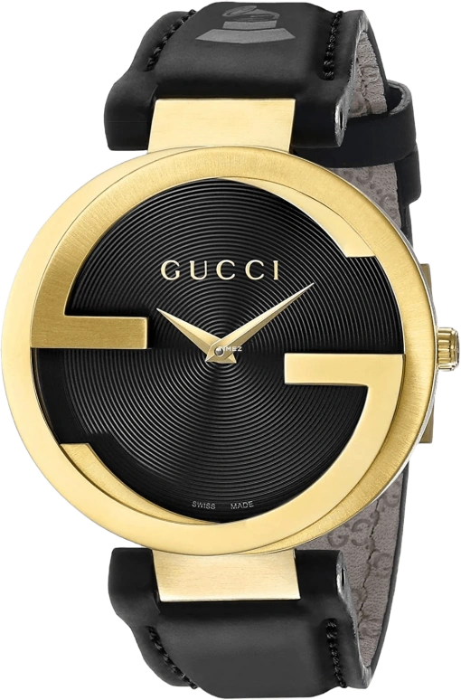 GUCCI,Interlocking 37mm,37mm,Stainless Steel,Black,Quartz,Sapphire,Crystal Glass,Round,YA133312