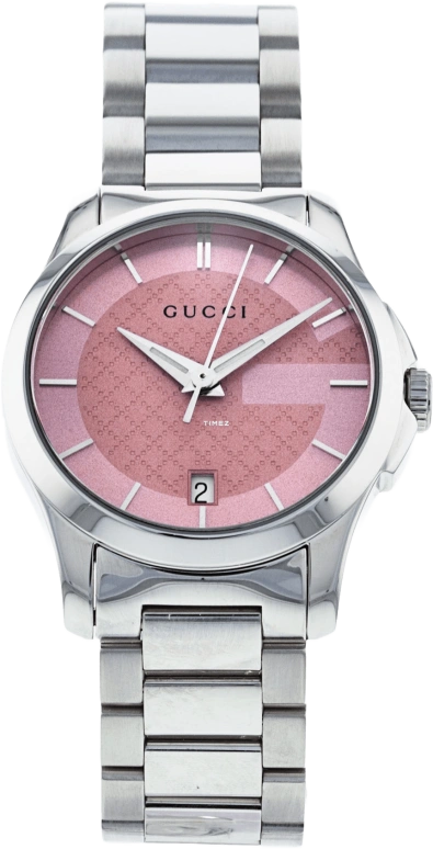 GUCCI,G-Timeless 27mm,27mm,Stainless Steel,Pink,Sapphire,Crystal Glass,YA126524