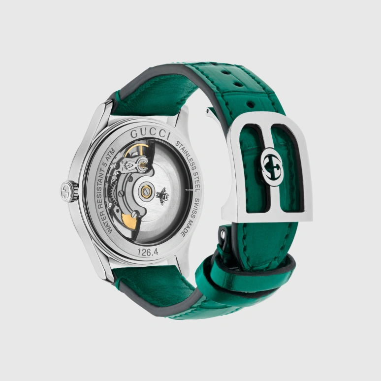 GUCCI,G-Timeless 38mm,38mm,Stainless Steel,Green,Automatic,Sapphire,Crystal Glass,Round,750464 I18V0 8512