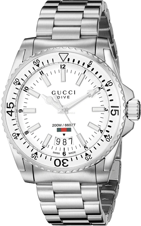 GUCCI,Gucci Dive ,Stainless Steel,White,Quartz,YA136302