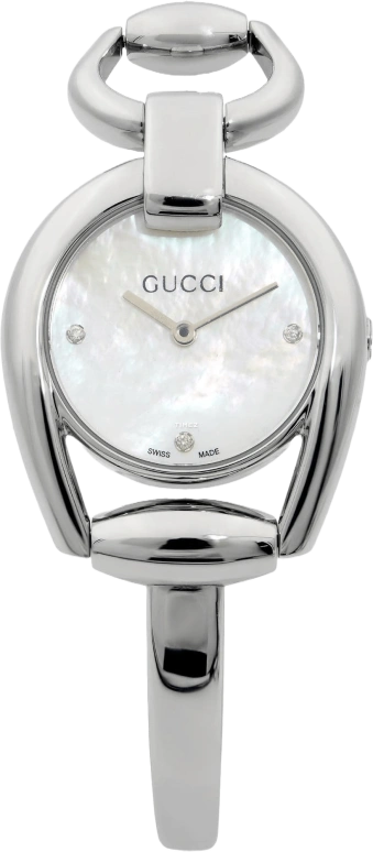 GUCCI,Horsebit 28mm,28mm,Stainless Steel,White,Quartz,Sapphire,Crystal Glass,Round,YA139506