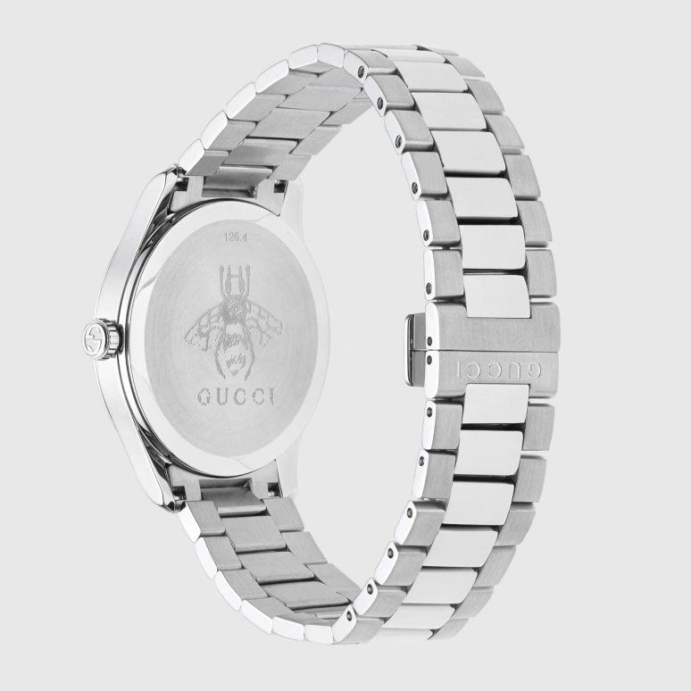 GUCCI,G-Timeless 38mm,38mm,Stainless Steel,Silver,Sapphire,Crystal Glass,Closed,YA1264076