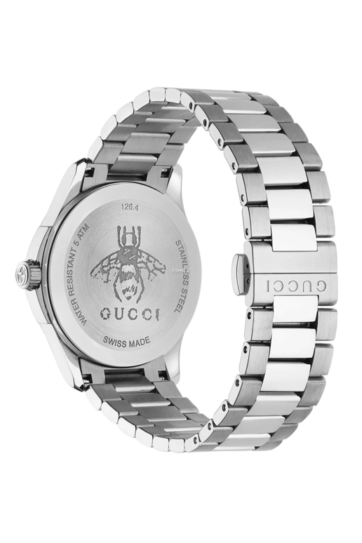 GUCCI,G-Timeless 38mm,38mm,Stainless Steel,White,Silver,Quartz,Day,Hardlex,YA1264024