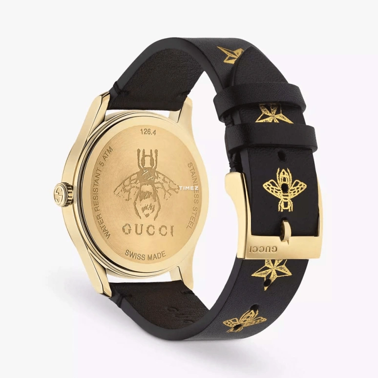 GUCCI,G-Timeless 38mm,38mm,Stainless Steel,Black,Gold,Quartz,Sapphire,Crystal Glass,Round,YA1264055