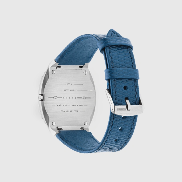 GUCCI,Gucci 25H 34mm,34mm,Stainless Steel,Silver,Quartz,Sapphire,Crystal Glass,Other,53210 I18G0 8183