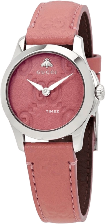 GUCCI,G-Timeless 27mm,27mm,Stainless Steel,Pink,Sapphire,Closed,YA126578