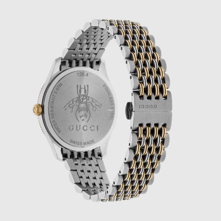 GUCCI,G-Timeless 36mm,36mm,Yellow Gold,Stainless Steel,Blue,Quartz,Sapphire,Crystal Glass,Round,717877 I8600 8592