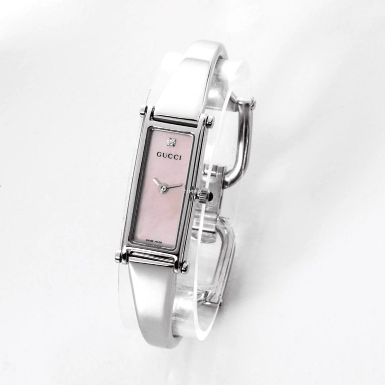 GUCCI,Gucci ,Stainless Steel,Pink,Quartz,Sapphire,Rectangular,YA015554
