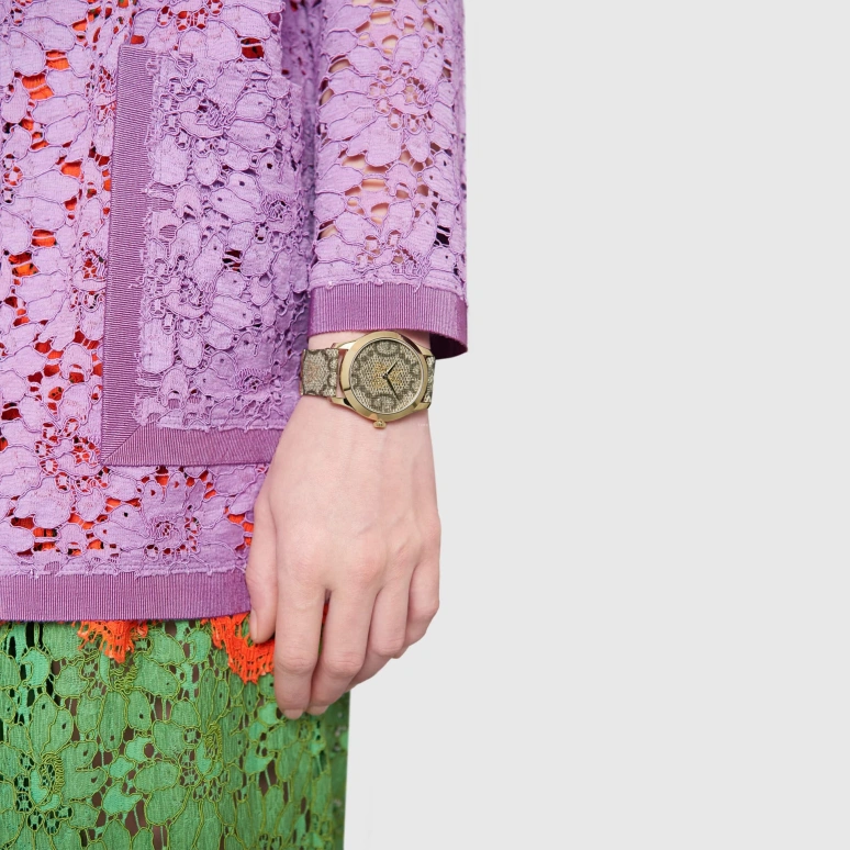 GUCCI,G-Timeless 38mm,38mm,Stainless Steel,Sapphire,Crystal Glass,Gold,Closed,YA1264068