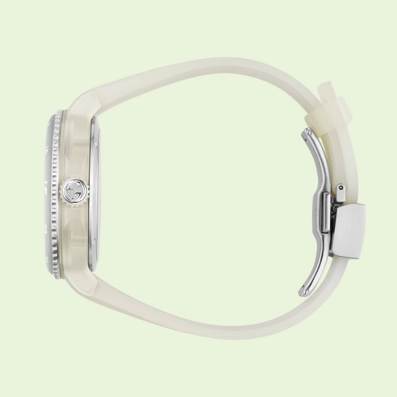 GUCCI,Gucci Dive 40mm,40mm,Bioceramic,Plastic,Transparent,Sapphire,Transparent,White,YA136342