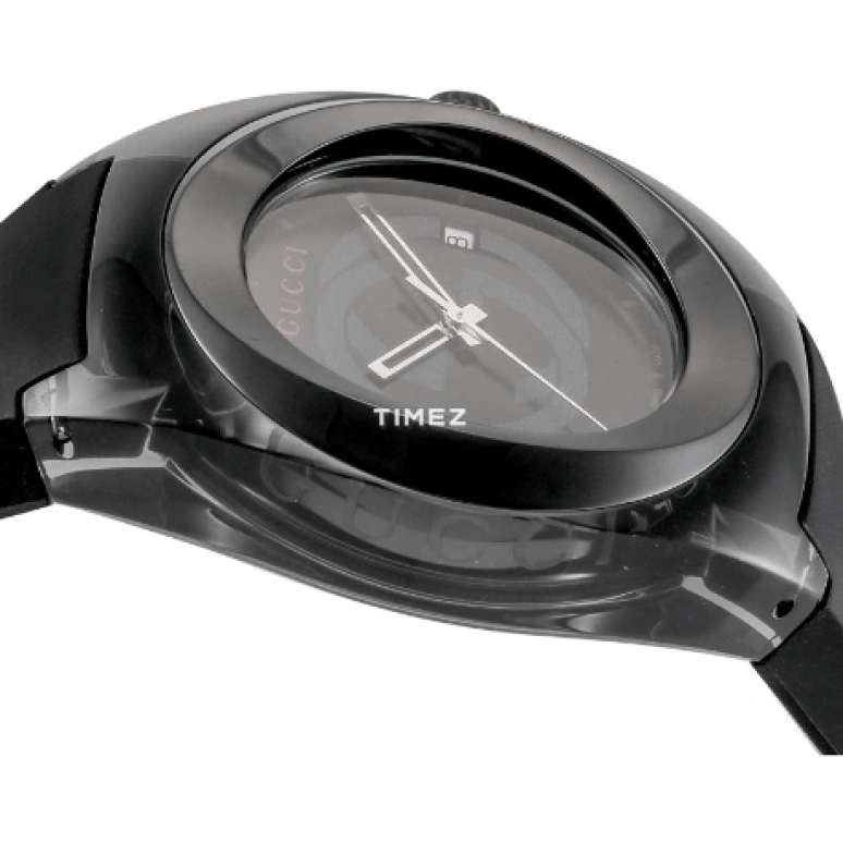 GUCCI,Gucci 45mm,45mm,Stainless Steel,Black,Quartz,Day,Sapphire,YA137107A