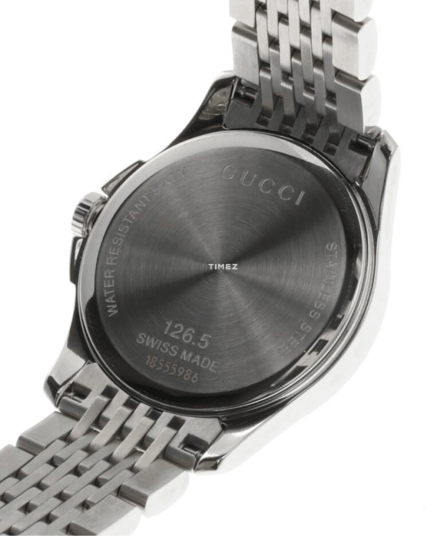GUCCI,Gucci 27mm,27mm,Stainless Steel,Silver,Quartz,Day,Sapphire,Crystal Glass,YA1265028