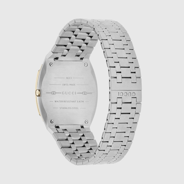 GUCCI,Gucci 25H 38mm,38mm,Stainless Steel,Gold,Quartz,Sapphire,Crystal Glass,Other,673123 ICUA0 9812
