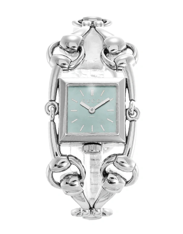 GUCCI,Gucci 20x20mm,20x20mm,Stainless Steel,Blue,Quartz,Sapphire,Crystal Glass,Square,YA116502