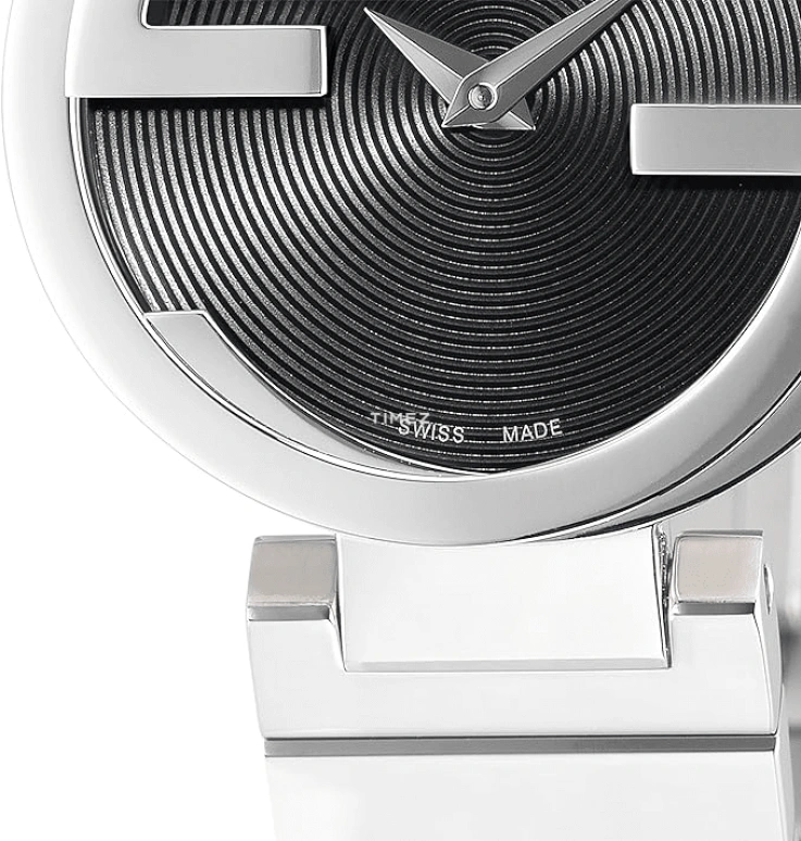 GUCCI,Interlocking 32mm,32mm,Stainless Steel,Black,Quartz,Sapphire,Crystal Glass,Round,YA133511