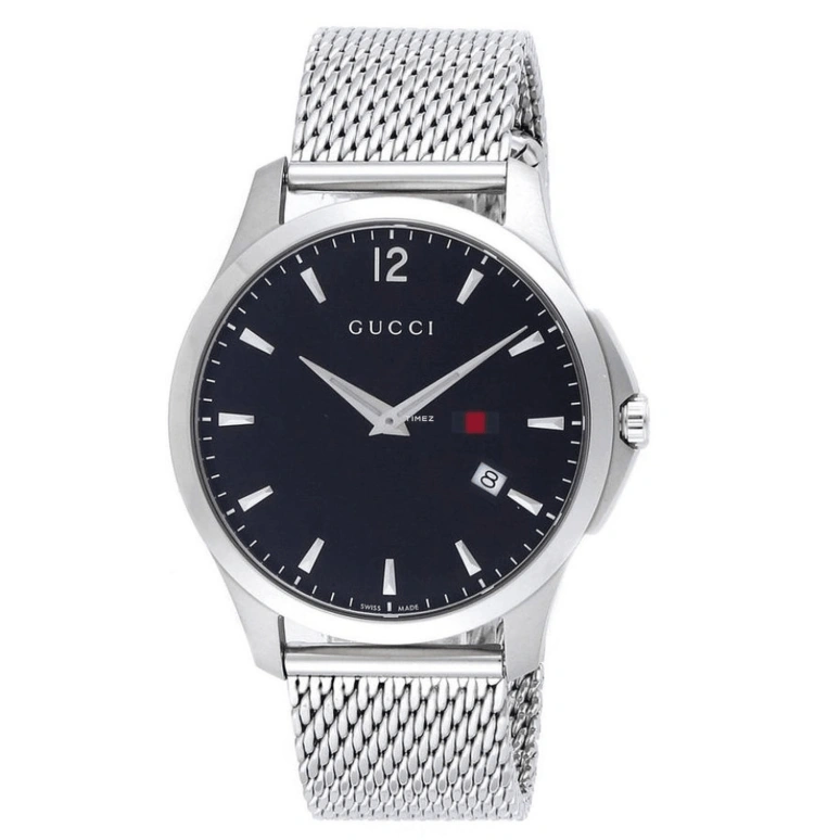 GUCCI,G-Timeless 40mm,40mm,Stainless Steel,Black,Quartz,Day,Sapphire,Hardlex,YA126308