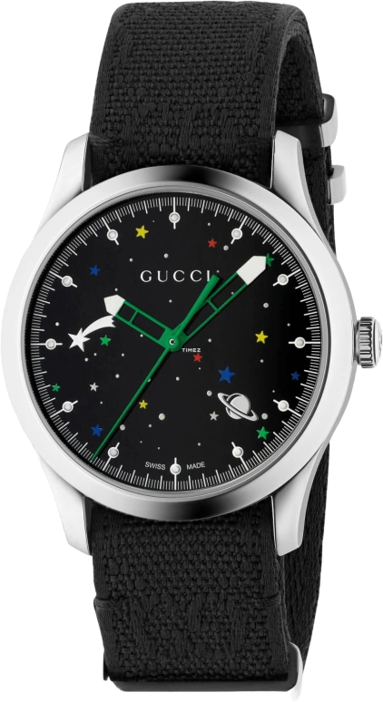 GUCCI,G-Timeless 38mm,38mm,Stainless Steel,Black,Sapphire,681613 ICXA0 8489