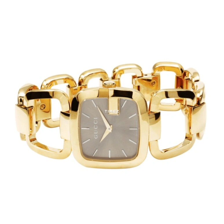 GUCCI,G-Gucci 32x30mm,32x30mm,Stainless Steel,Coffee,Brown,Quartz,Sapphire,Crystal Glass,Square,YA125408