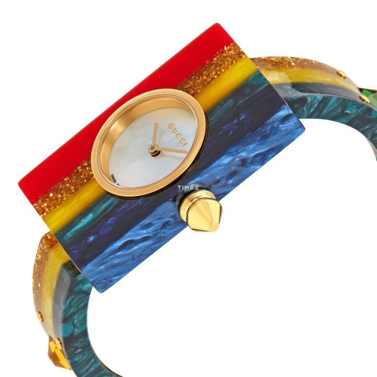 GUCCI,Other 24x40mm,24x40mm,Silicone,White,Quartz,Hardlex,Rectangular,YA143519