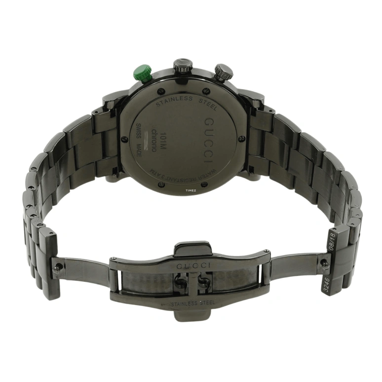 GUCCI,G-Timeless 42mm,42mm,Stainless Steel,Black,Automatic,Chronograph,Sapphire,Crystal Glass,YA101331