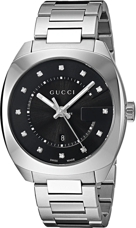 GUCCI,GG2570 37mm,37mm,Stainless Steel,Black,Sapphire,YA142404