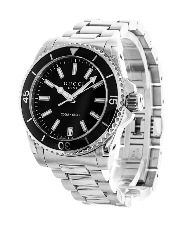 GUCCI,Gucci 32mm,32mm,Stainless Steel,Black,Quartz,Day,Sapphire,YA136403