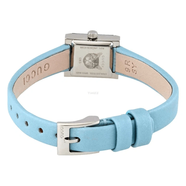 GUCCI,G-Frame 14x18mm,14x18mm,Stainless Steel,Blue,Quartz,Sapphire,Crystal Glass,Square,YA128531