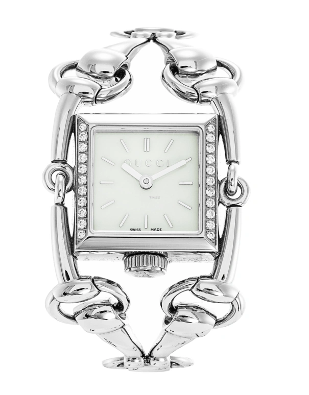 GUCCI,Gucci 25mm,25mm,Stainless Steel,White,Quartz,Sapphire,Square,YA116505