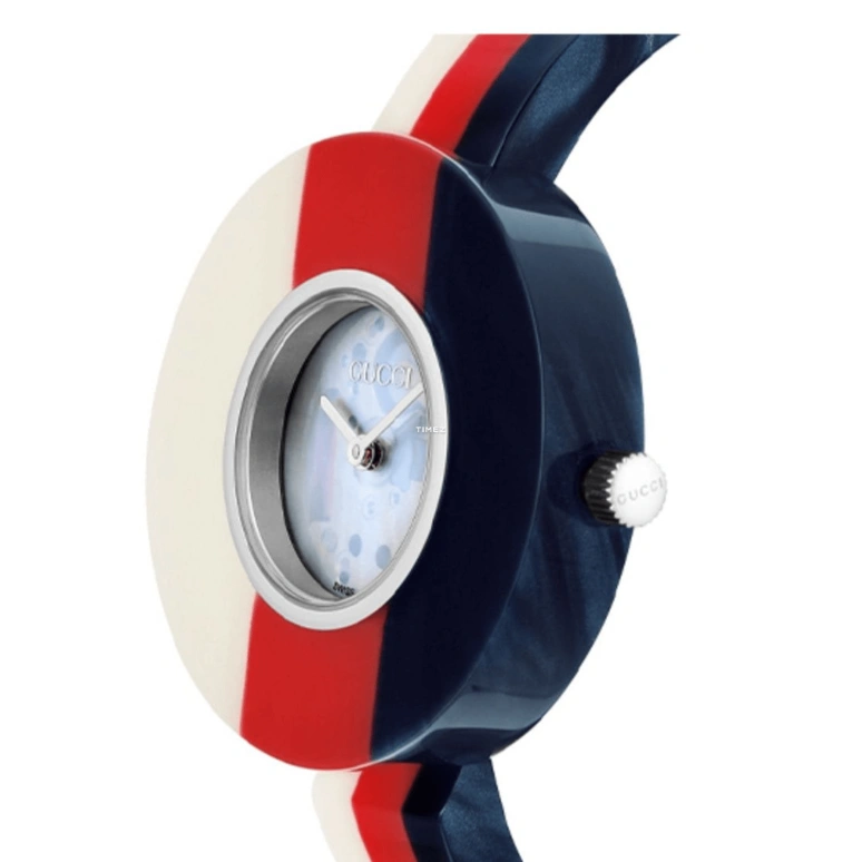 GUCCI,Gucci 35mm,35mm,Plastic,Resin,White,Quartz,Sapphire,Round,YA143404