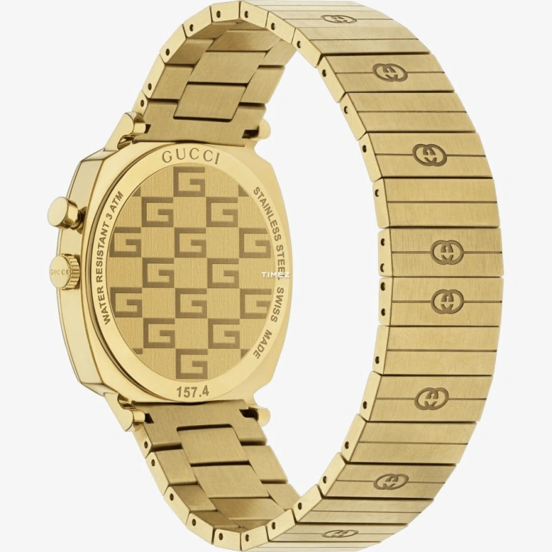 GUCCI,Grip 38mm,38mm,Stainless Steel,Gold,Quartz,Other,YA157416
