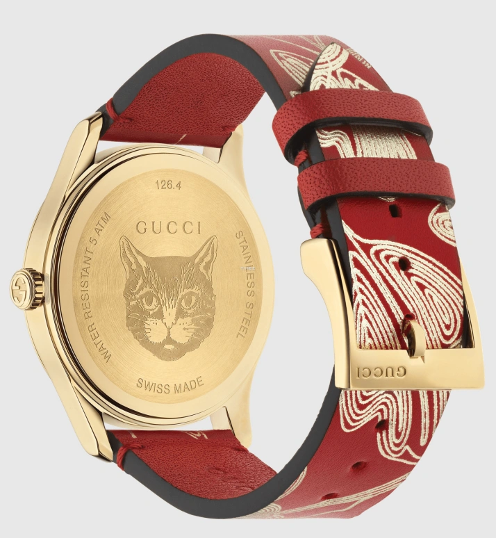 GUCCI,G-Timeless 38mm,38mm,Stainless Steel,Red,Quartz,Sapphire,Round,YA1264054