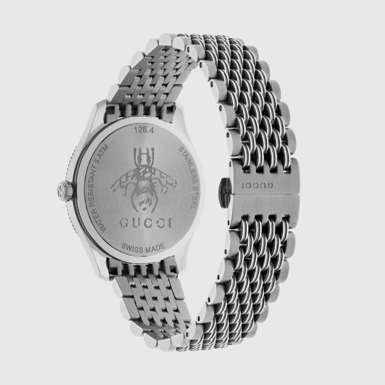 GUCCI,G-Timeless 36mm,36mm,Stainless Steel,Silver,Sapphire,Crystal Glass,Seconds,YA1264153