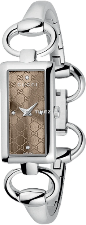 GUCCI,Tornabuoni 32.50x17mm,32.50x17mm,Stainless Steel,Coffee,Sapphire,Crystal Glass,Setting,Diamonds,YA119508