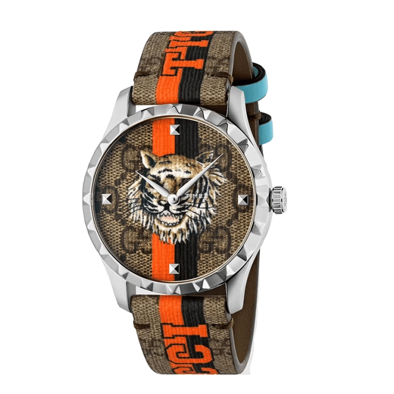 GUCCI,G-Timeless 38mm,38mm,Stainless Steel,Coffee,Brown,Quartz,Sapphire,Crystal Glass,Round,692077 ICYA0 8594