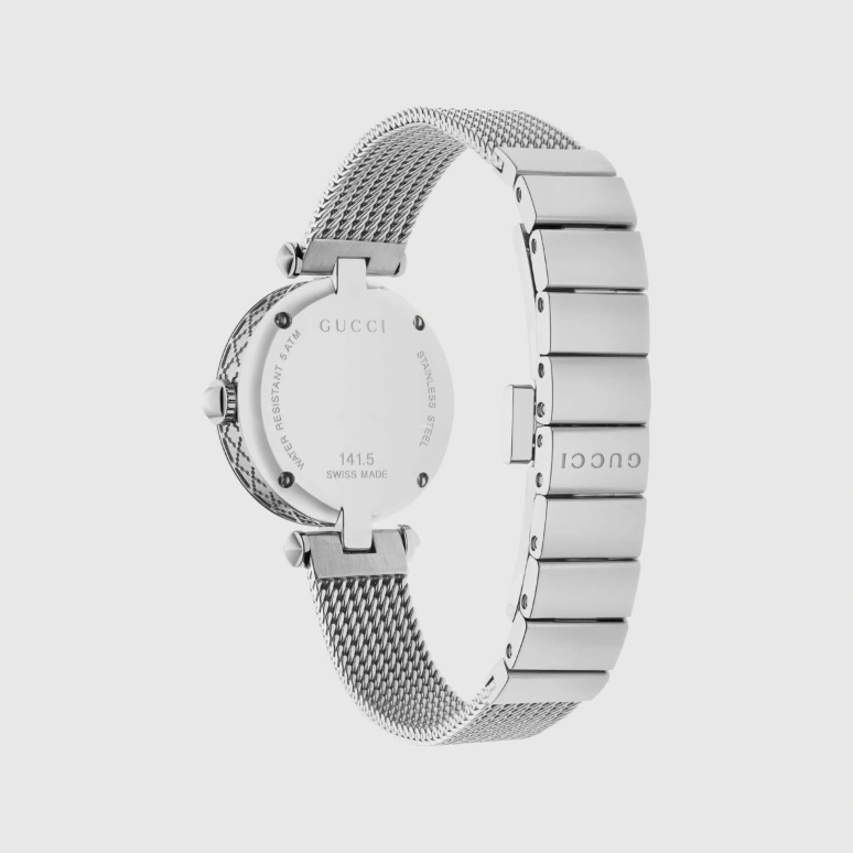 GUCCI,Diamantissima 27mm,27mm,Stainless Steel,White,Quartz,Sapphire,Round,602512 J6A70 8504