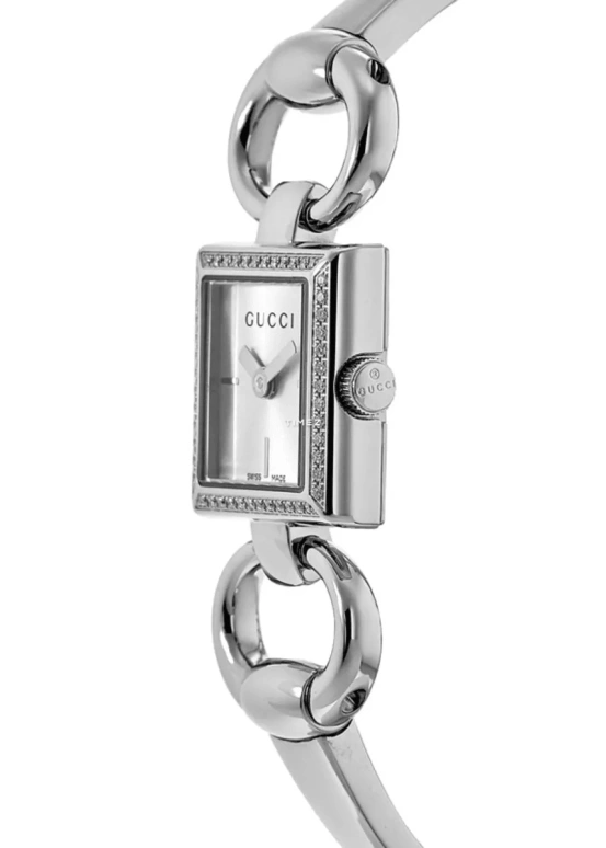 GUCCI,Tornabuoni 19.50x18.50mm,19.50x18.50mm,Stainless Steel,Silver,Grey,Quartz,Sapphire,Crystal Glass,Square,202641 I1630 8462