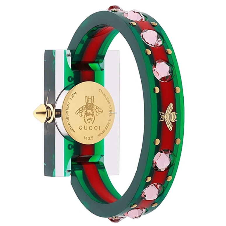 GUCCI,Gucci 24x40mm,24x40mm,Resin,Pink,Quartz,Rectangular,YA143525