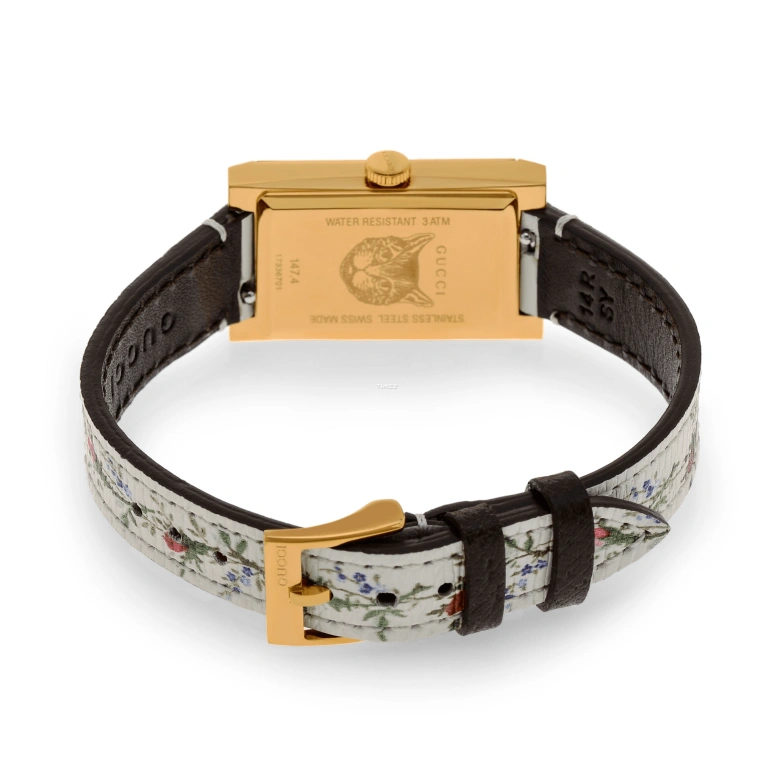 GUCCI,G-Frame 21x40mm,21x40mm,Stainless Steel,White,Quartz,Sapphire,Crystal Glass,Rectangular,YA147407