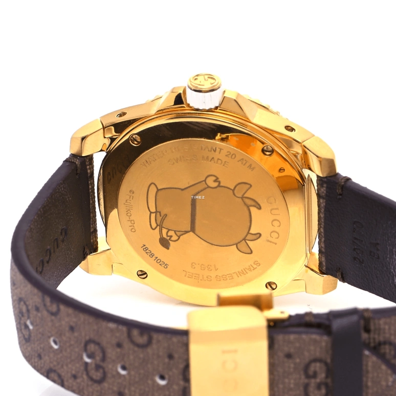 GUCCI,Gucci Dive 40mm,40mm,Stainless Steel,Brown,Quartz,Sapphire,Round,YA136334