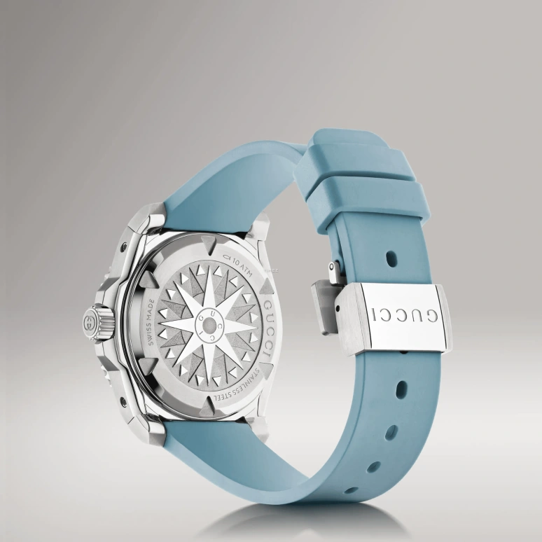 GUCCI,Gucci Dive 36mm,36mm,Stainless Steel,Ice Blue,Automatic,Sapphire,Crystal Glass,Round,866385 IEVA0 8605