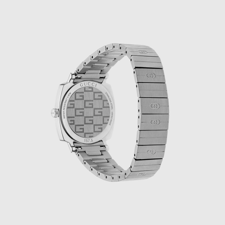 GUCCI,Grip 27mm,27mm,Stainless Steel,Silver,Sapphire,Closed,YA157501