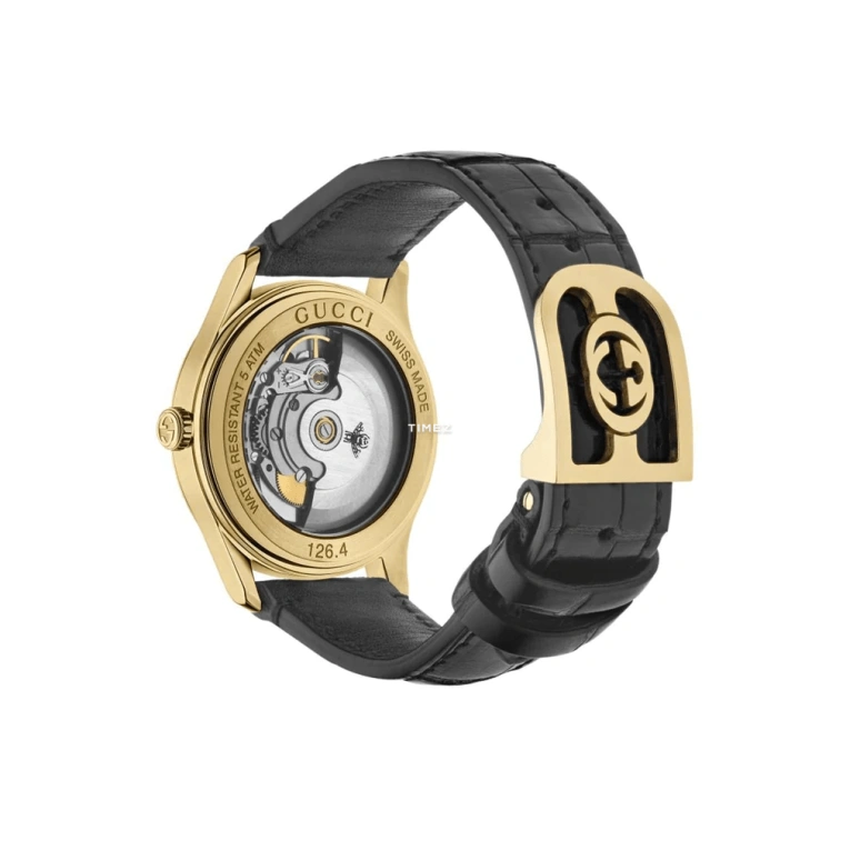 GUCCI,G-Timeless 38mm,38mm,Yellow Gold,Black,Automatic,Sapphire,Crystal Glass,Round,YA1264120