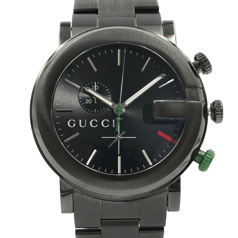 GUCCI,G-Timeless 42mm,42mm,Stainless Steel,Black,Automatic,Chronograph,Sapphire,Crystal Glass,YA101331