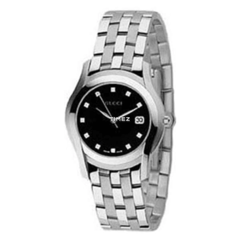 GUCCI,Gucci 34mm,34mm,Stainless Steel,Black,Quartz,Day,Sapphire,Crystal Glass,YA055303